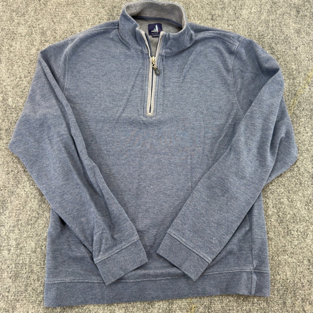 johnnie-O Sully Heathered Quarter Zip Pullover Sweater Blue Size Small